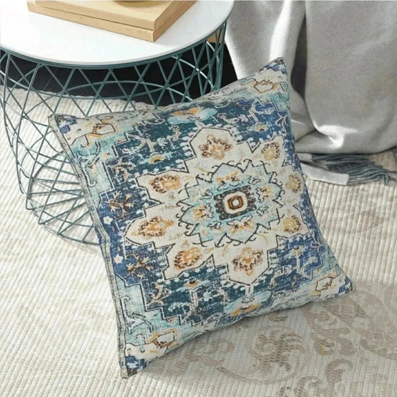 Mendela Paisley Chic Gypsy Festival Bohemian Carpet Print Pillow Set Of 2 - Picture 5 of 6